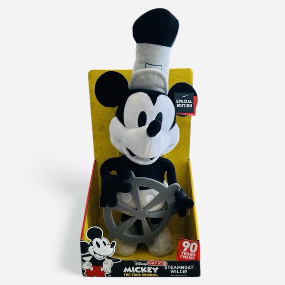 Walt Disney Whistling Mickey Mouse Steamboat Willie 18 inch Plush Brand New - Picture 1 of 4